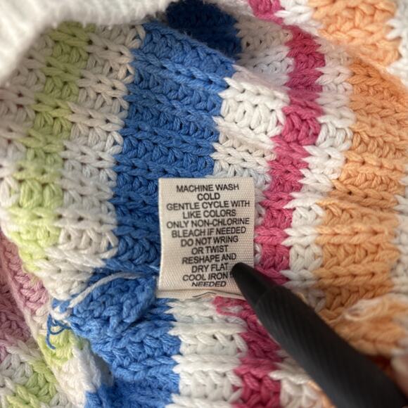 Jessica Simpson Rainbow Cropped Button Front Cardigan M - Picture 13 of 14